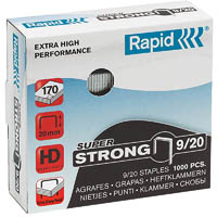 rapid extra high performance super strong staples 9/20 box 1000