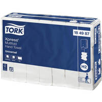 tork 184987 h2 xpress universal slimline multifold hand towel 1-ply 210 x 240mm white pack 230 sheet