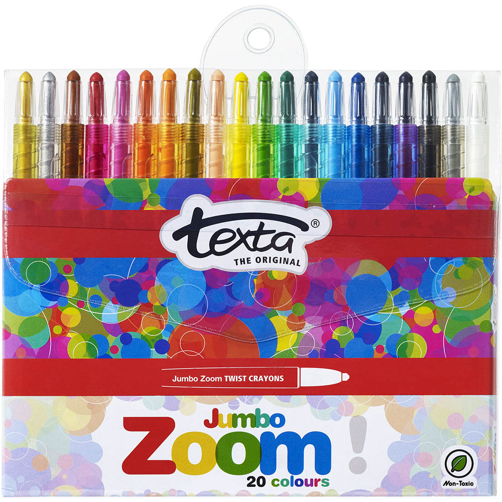Image for TEXTA JUMBO ZOOM CRAYONS ASSORTED PACK 20 from Office Business Office Products Depot