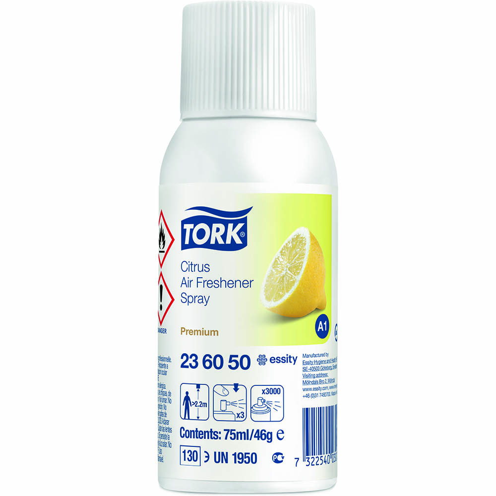 Image for TORK 236050 A1 AIR FRESHENER SPRAY CITRUS 75ML CARTON 12 from Total Supplies Pty Ltd