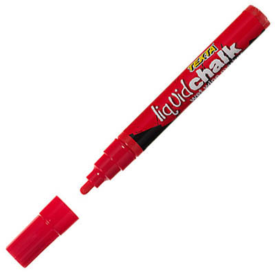 Image for TEXTA LIQUID CHALK MARKER WET WIPE BULLET 4.5MM RED from Margaret River Office Products Depot