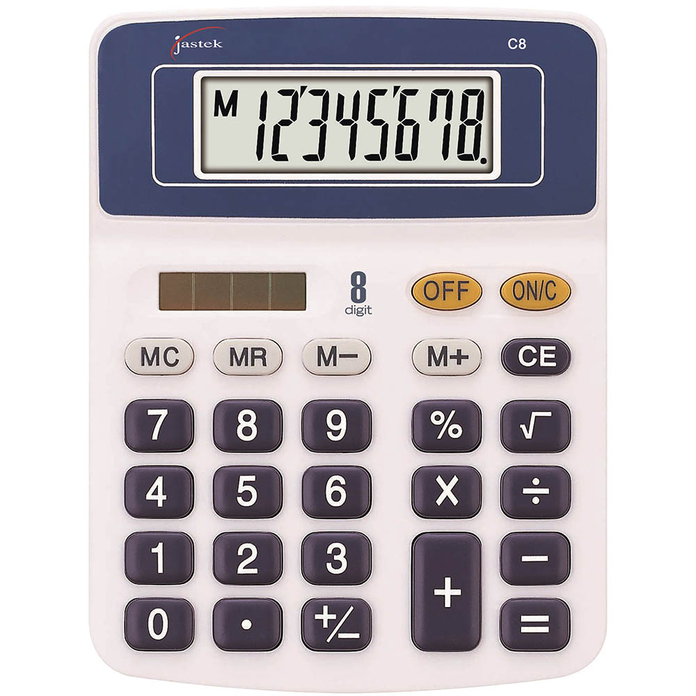 Image for JASTEK COMPACT CALCULATOR 8 DIGIT BLUE from Office Products Depot Gold Coast