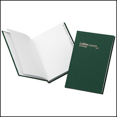 Image for COLLINS CASEBOUND NOTEBOOK A-Z INDEX 240 PAGE A5 GREEN from Ross Office Supplies Office Products Depot