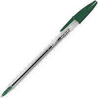 bic cristal ballpoint pens medium green box 12