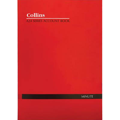 Image for COLLINS A24 SERIES ACCOUNT BOOK MINUTE FEINT RULED STAPLED 24 LEAF A4 RED from Office Products Depot