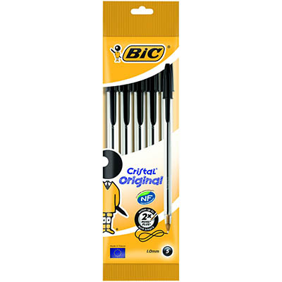 Image for BIC CRISTAL BALLPOINT PENS MEDIUM BLACK PACK 5 from MOE Office Products Depot Mackay & Whitsundays