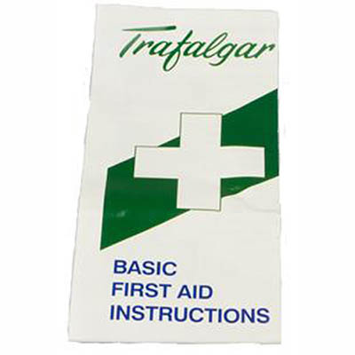Image for TRAFALGAR BASIC FIRST AID INSTRUCTIONS PAMPHLET/FOLDED from Total Supplies Pty Ltd