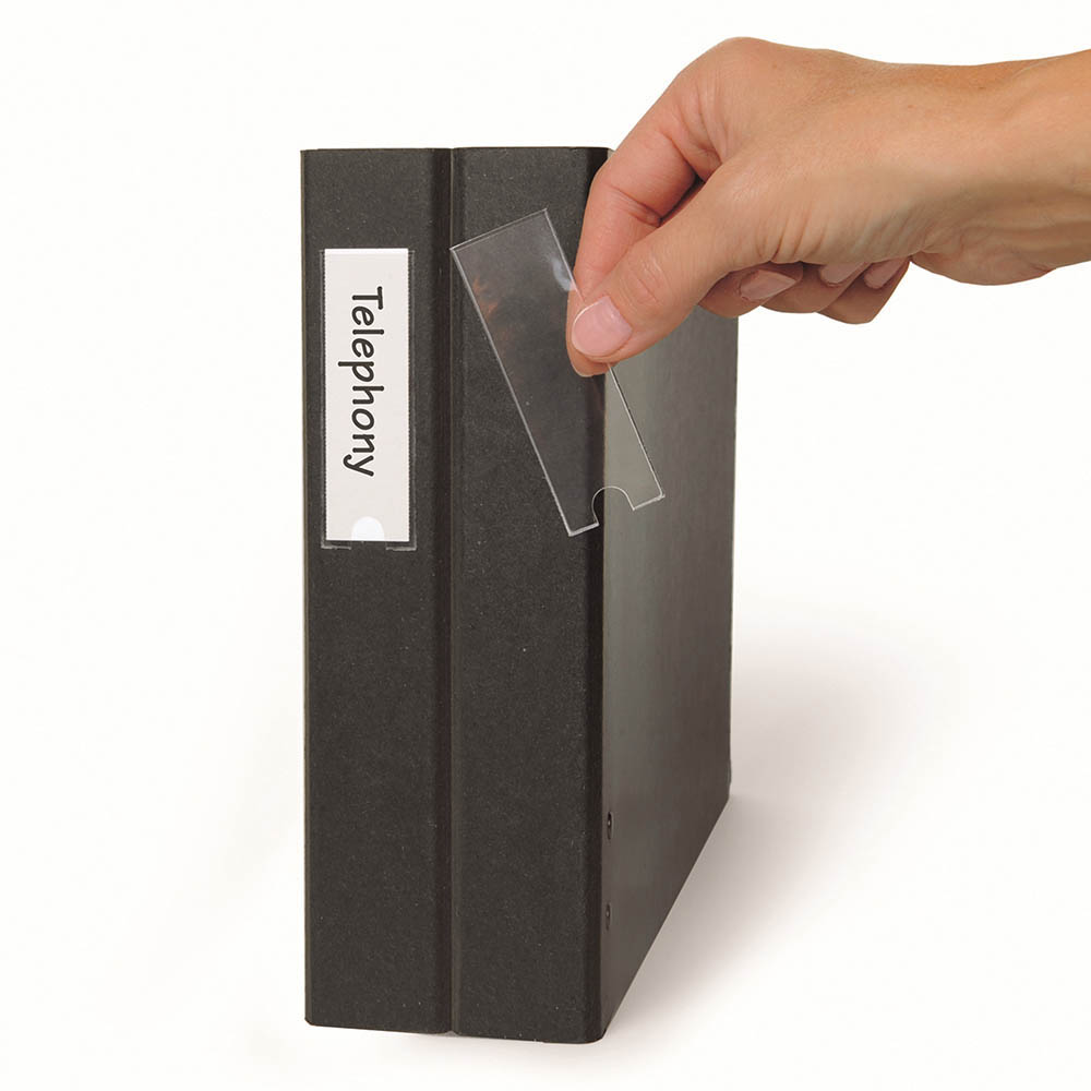 Image for 3L SPINE LABEL HOLDERS 25 X 102MM CLEAR PACK 12 from O'Donnells Office Products Depot