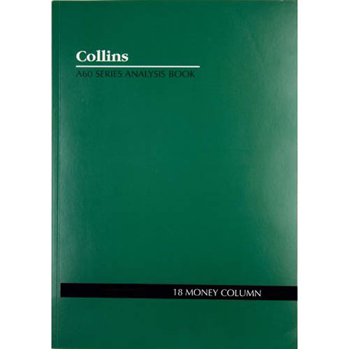 Image for COLLINS A60 SERIES ANALYSIS BOOK 18 MONEY COLUMN FEINT RULED STAPLED 60 LEAF A4 GREEN from MOE Office Products Depot Mackay & Whitsundays