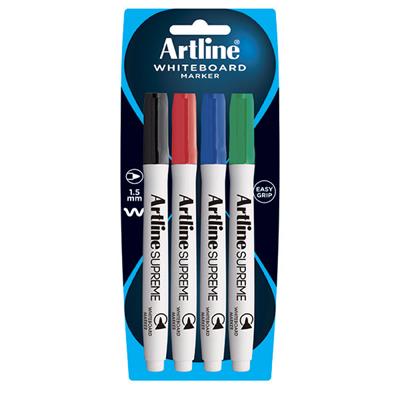 Image for ARTLINE SUPREME ANTIMICROBIAL WHITEBOARD MARKER BULLET 1.5MM ASSORTED PACK 4 from MOE Office Products Depot Mackay & Whitsundays