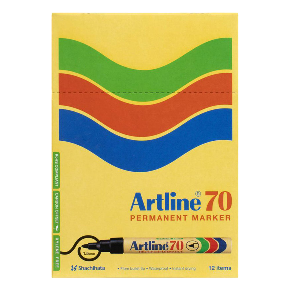 Image for ARTLINE 70 PERMANENT MARKER BULLET 1.5MM BRIGHTS ASSORTED BOX 12 from Office Products Depot