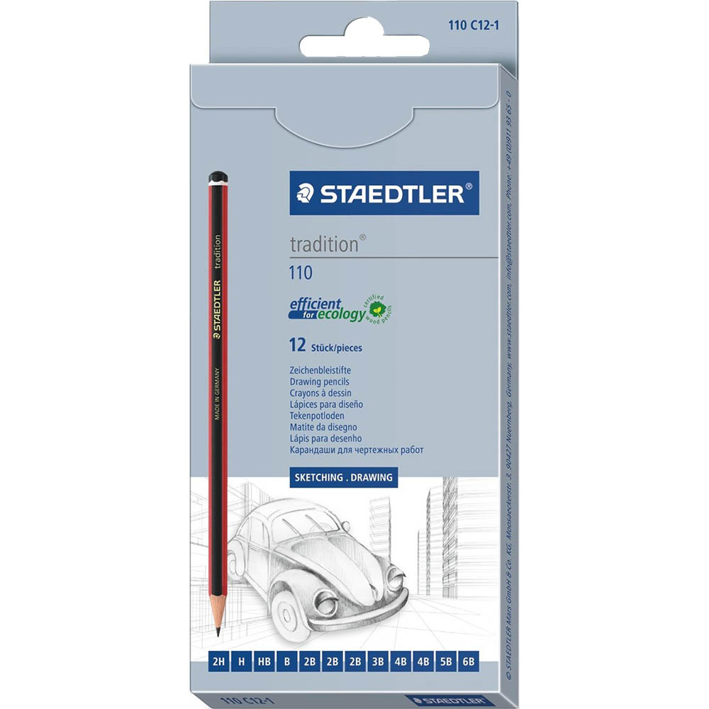 Image for STAEDTLER 110 TRADITION GRAPHITE PENCILS 9 ASSORTED DEGREES BOX 12 from Office Products Depot