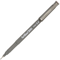 artline 200 fineliner pen 0.4mm grey