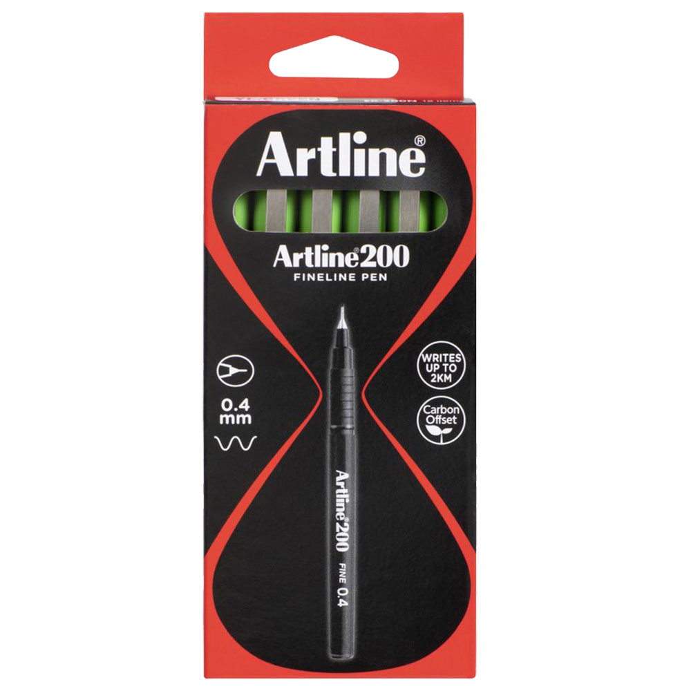 Image for ARTLINE 200 FINELINER PEN 0.4MM LIME GREEN BOX 12 from MOE Office Products Depot Mackay & Whitsundays