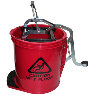 Image for CLEANLINK MOP BUCKET HEAVY DUTY METAL WRINGER 16 LITRE RED from Office Products Depot