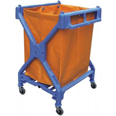Image for CLEANLINK SCISSOR TROLLEY WITH BAG YELLOW/BLUE from OFFICEPLANET OFFICE PRODUCTS DEPOT