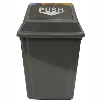 Image for CLEANLINK RUBBISH BIN WITH SWING LID 25 LITRE GREY from Office Products Depot