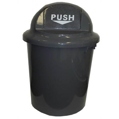 Image for CLEANLINK RUBBISH BIN CIRCULAR WITH BULLET LID 60 LITRE GREY from OFFICEPLANET OFFICE PRODUCTS DEPOT