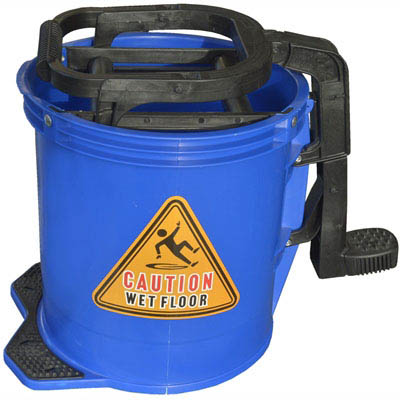 Image for CLEANLINK MOP BUCKET HEAVY DUTY PLASTIC WRINGER 16 LITRE BLUE from Barkers Rubber Stamps & Office Products Depot