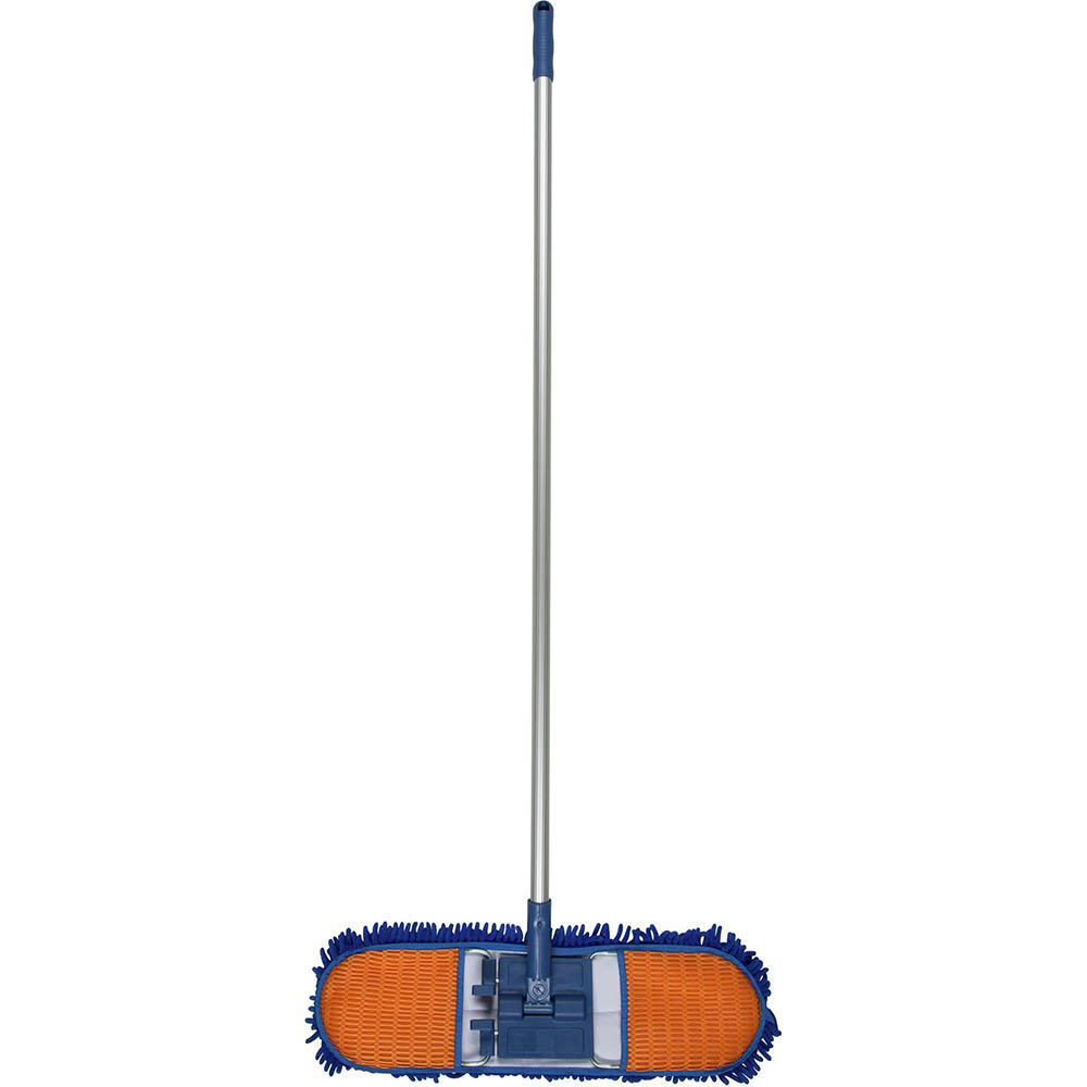 Image for CLEANLINK CHENILLE DUST MOP 600MM WITH 1350MM ALUMINIUM HANDLE BLUE from Ross Office Supplies Office Products Depot