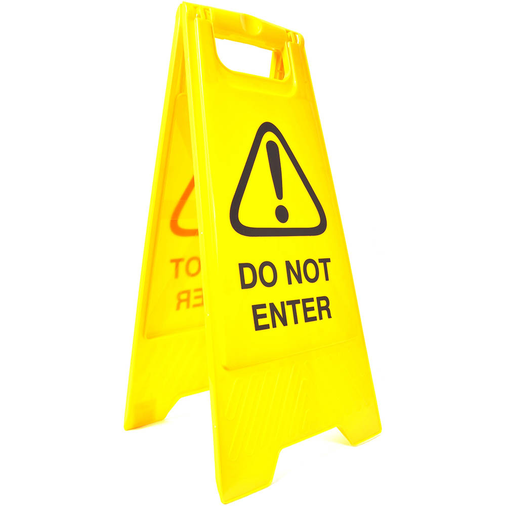 Image for CLEANLINK SAFETY A-FRAME SIGN DO NOT ENTER 430 X 280 X 620MM YELLOW from Ross Office Supplies Office Products Depot