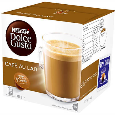 Image for NESCAFE DOLCE GUSTO COFFEE CAPSULES CAFE AU LAIT PACK 16 from Ross Office Supplies Office Products Depot