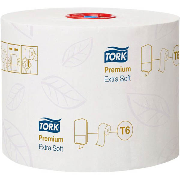 Image for TORK 127510 T6 PREMIUM MID-SIZE TOILET ROLL 3-PLY 70M WHITE ROLL CARTON 27 from Albany Office Products Depot