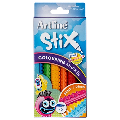 Image for ARTLINE STIX COLOURING MARKER ASSORTED PACK 6 from Total Supplies Pty Ltd