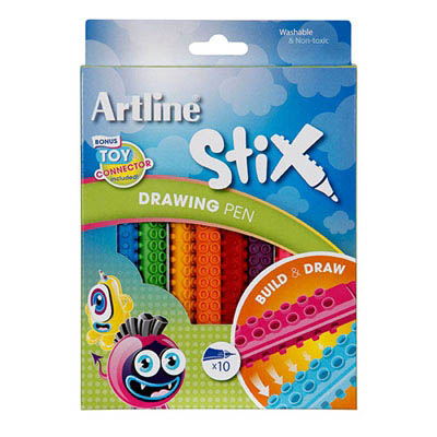 Image for ARTLINE STIX DRAWING PEN ASSORTED PACK 10 from Total Supplies Pty Ltd