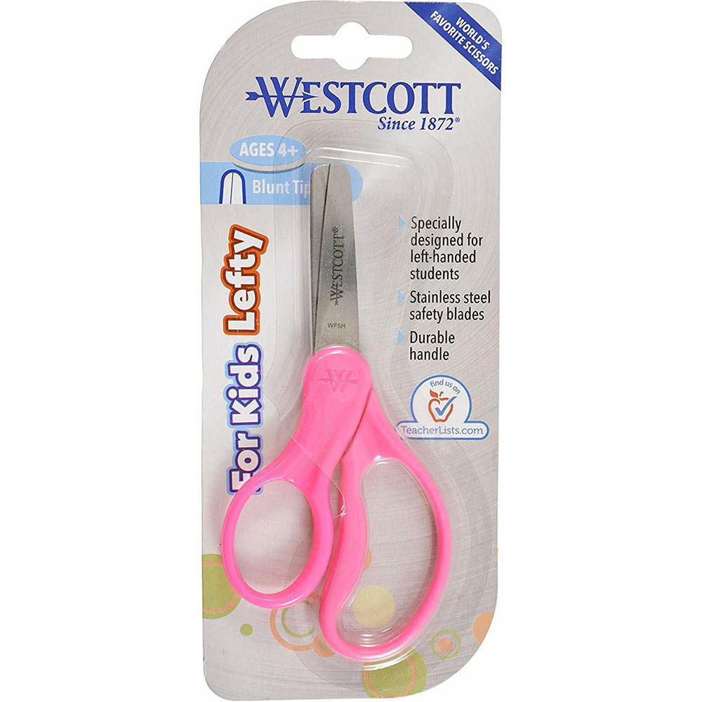 Image for WESTCOTT KIDS LEFTY SCISSORS 5 INCH BLUNT TIP ASSORTED from Total Supplies Pty Ltd