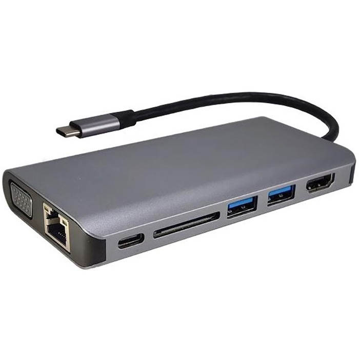 Image for SHINTARO TRAVEL DISPLAY HUB USB-C SILVER/BLACK from Margaret River Office Products Depot