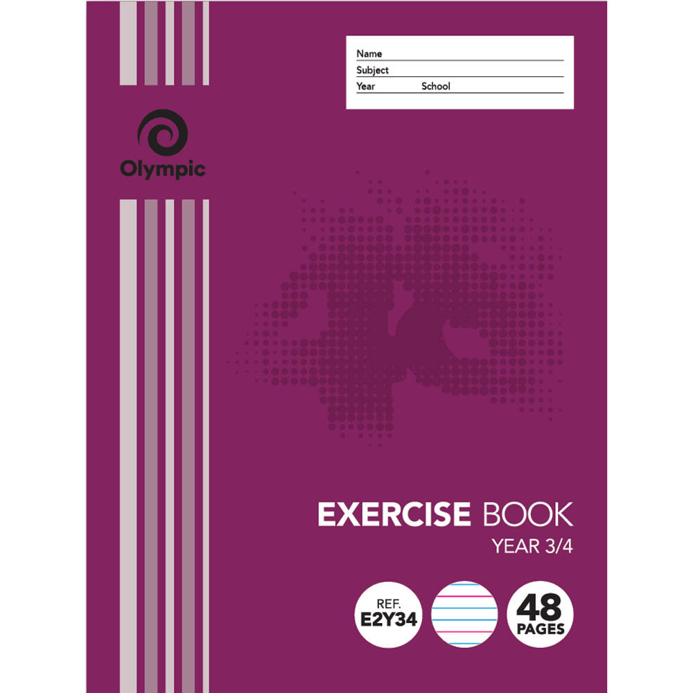 Image for OLYMPIC E2Y34 EXERCISE BOOK QLD RULING YEAR 3/4 55GSM 48 PAGE 225 X 175MM from Office Products Depot