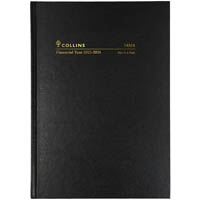 collins 14m4.p99 financial year diary day to page a4 black