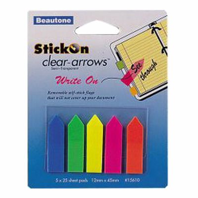 Image for STICK-ON ARROW FLAGS 25 SHEETS 12 X 45MM ASSORTED PACK 5 from Total Supplies Pty Ltd