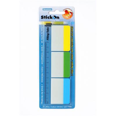 Image for STICK-ON FILING TABS 30 SHEETS 37 X 50MM ASSORTED PACK 30 from Total Supplies Pty Ltd