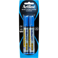 artline 577 whiteboard marker bullet 3mm blue pack 2 hangsell
