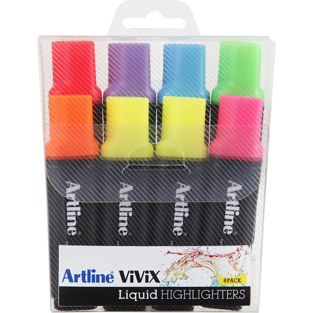 Image for ARTLINE VIVIX HIGHLIGHTER CHISEL ASSORTED WALLET 8 from Albany Office Products Depot