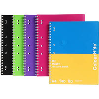 colourhide lecture notebook 120 page a4 assorted