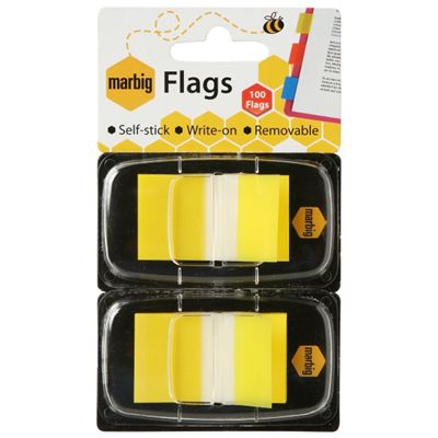 Image for MARBIG POP-UP FLAGS TWIN PACK YELLOW from Total Supplies Pty Ltd