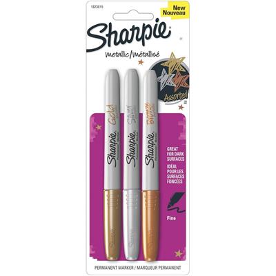 Image for SHARPIE PERMANENT MARKER BULLET FINE 1.0MM METALLIC ASSORTED GOLD/SILVER/BRONZE PACK 3 from Total Supplies Pty Ltd