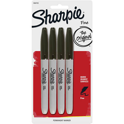 Image for SHARPIE PERMANENT MARKER BULLET FINE 1.0MM BLACK PACK 4 from Total Supplies Pty Ltd