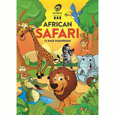 Image for OLYMPIC SF72 SCRAPBOOK AFRICAN SAFARI BLANK 80GSM 72 PAGE 335 X 240MM from Barkers Rubber Stamps & Office Products Depot