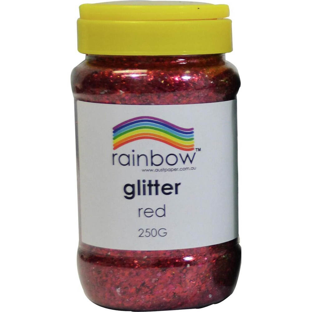 Image for RAINBOW GLITTER 250G JAR RED from Margaret River Office Products Depot