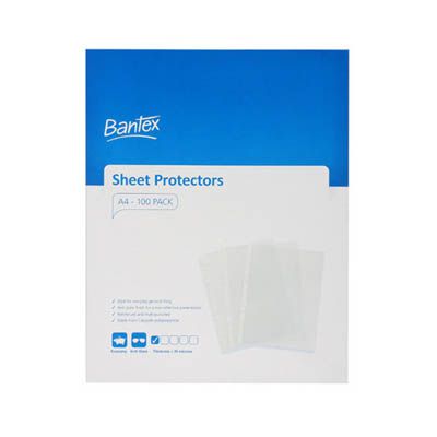 Image for BANTEX ECONOMY SHEET PROTECTORS 35 MICRON A4 CLEAR BOX 100 from Ross Office Supplies Office Products Depot