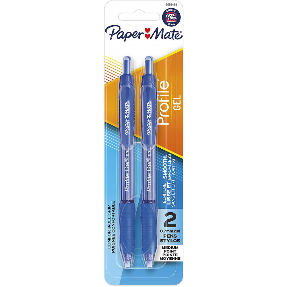 Image for PAPERMATE PROFILE GEL INK PEN 0.7MM BLUE PACK 2 from Ross Office Supplies Office Products Depot