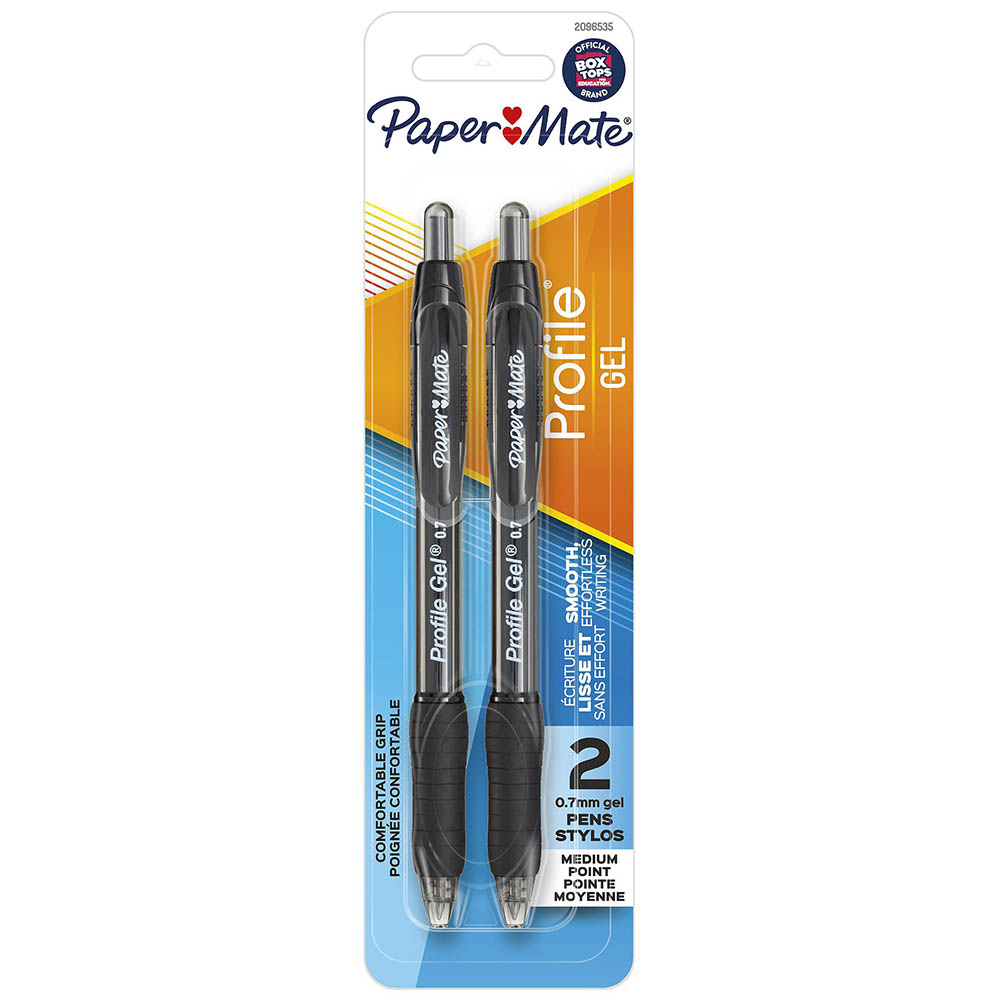 Image for PAPERMATE PROFILE GEL INK PEN 0.7MM BLACK PACK 2 from Ross Office Supplies Office Products Depot