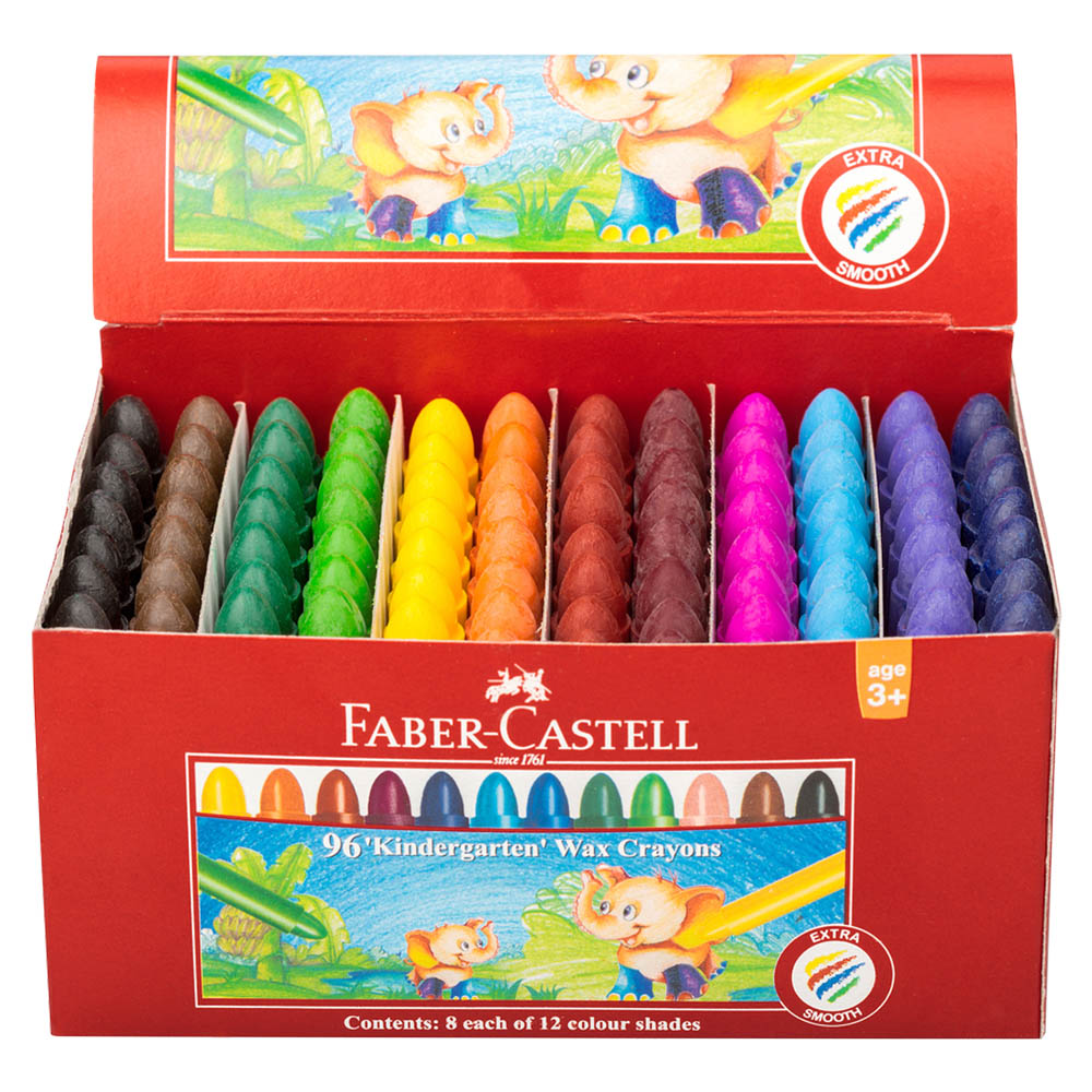 Image for FABER-CASTELL CHUBLETS WAX CRAYON ASSORTED BOX 96 from Ross Office Supplies Office Products Depot