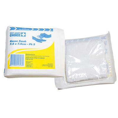 Image for TRAFALGAR STERILE GAUZE SWABS 75 X 75MM PACK 5 from Albany Office Products Depot