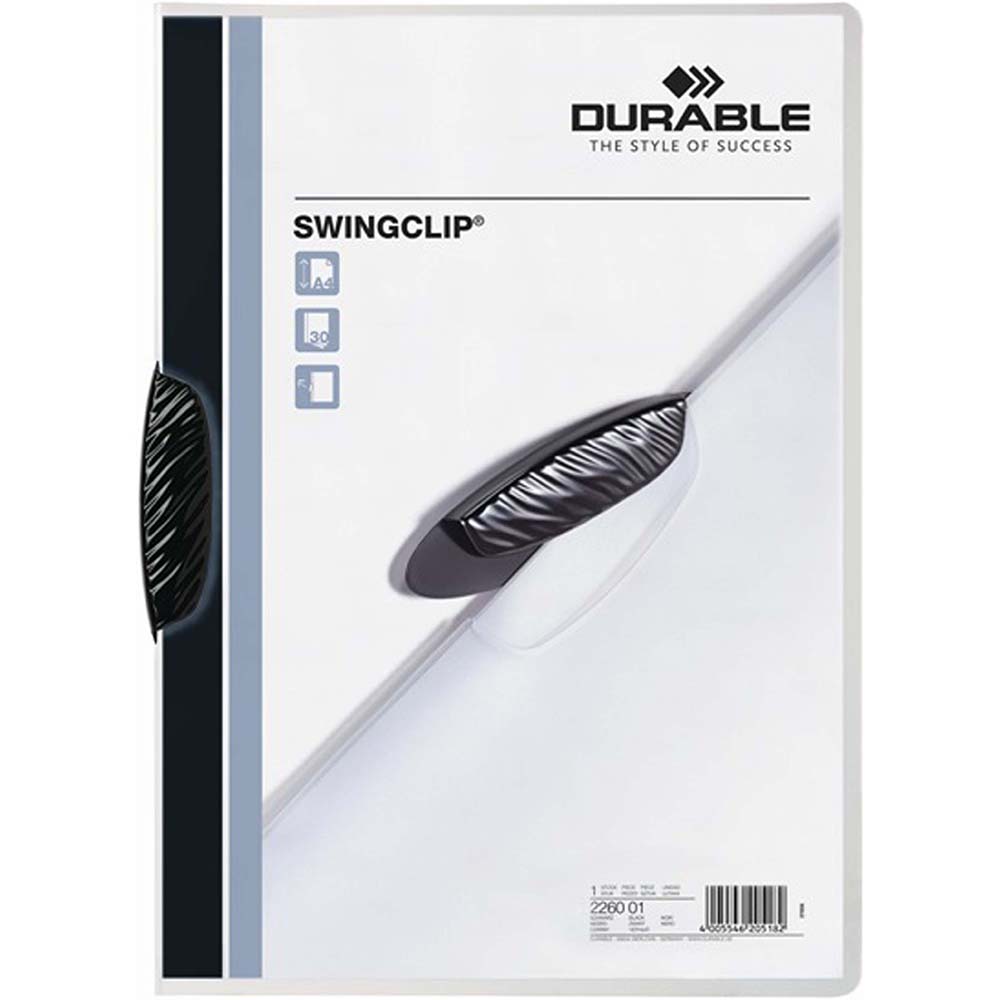 Image for DURABLE SWING CLIP DOCUMENT FILE 30 SHEET CAPACITY A4 BLACK from Ross Office Supplies Office Products Depot
