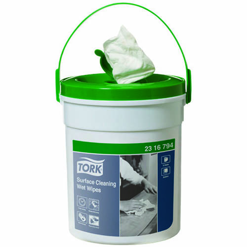 Image for TORK 2316794 SURFACE CLEANING WET WIPES 1-PLY BUCKET 72 WIPES from Barkers Rubber Stamps & Office Products Depot